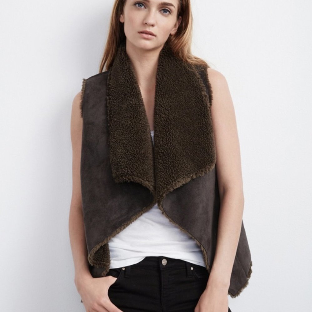 Velvet G Spencer AnaLucia Faux Fur Boho Vest S